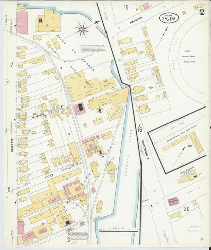 Sanborn Fire Insurance Map from Salem, Salem County, New Jersey (1909), Sheet #0002 - Complete Map Set gallery image, historic Sanborn map, vintage wall art, New Jersey New Jersey
