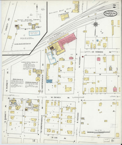 Sanborn Fire Insurance Map from Sapulpa, Creek County, Oklahoma (1920), Sheet #0002 - Complete Map Set gallery image, historic Sanborn map, vintage wall art, Oklahoma Oklahoma
