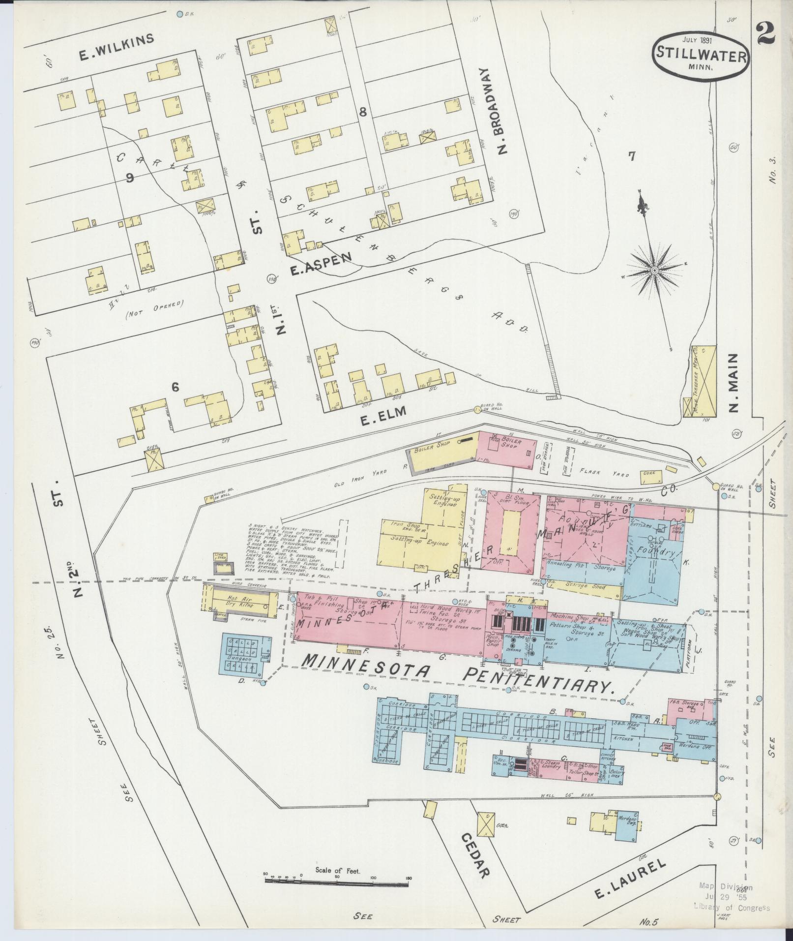 Sanborn Fire Insurance Map from Stillwater, Washington County, Minnesota (1891), Sheet #0002 - Complete Map Set gallery image, historic Sanborn map, vintage wall art, Minnesota Minnesota