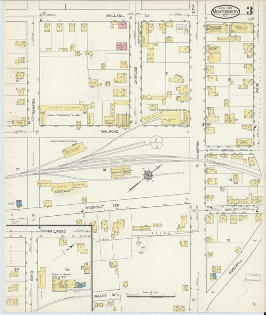Sanborn Fire Insurance Map from Montgomery, Orange County, New York (1913), Sheet #0003 - Historic Sanborn Fire Insurance Map Print, vintage old map wall art, antique decor, genealogy gift, New York New York map