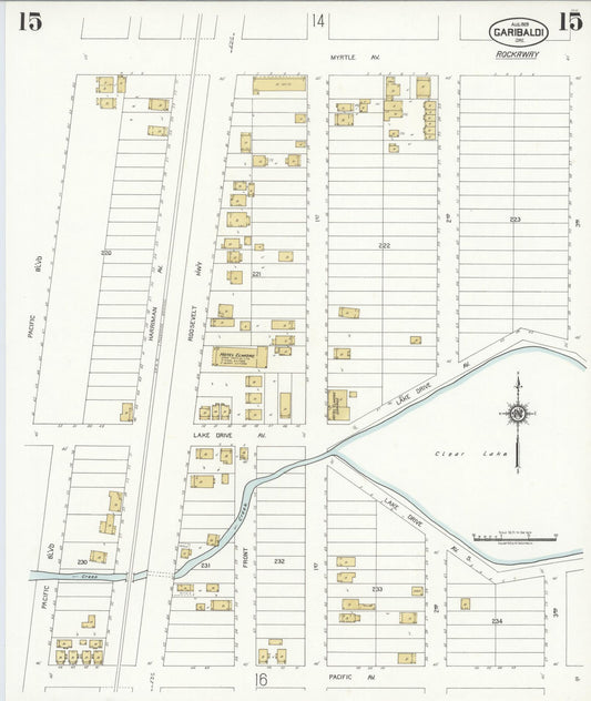 Sanborn Fire Insurance Map from Garibaldi, Tillamook County, Oregon (1929), Sheet #0015 - Historic Sanborn Fire Insurance Map Print, vintage old map wall art, antique decor, genealogy gift, Oregon Oregon map