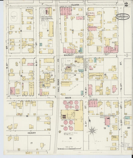 Sanborn Fire Insurance Map from Toronto, Jefferson County, Ohio (1892), Sheet #0002 - Historic Sanborn Fire Insurance Map Print, vintage old map wall art, antique decor, genealogy gift, Ohio Ohio map