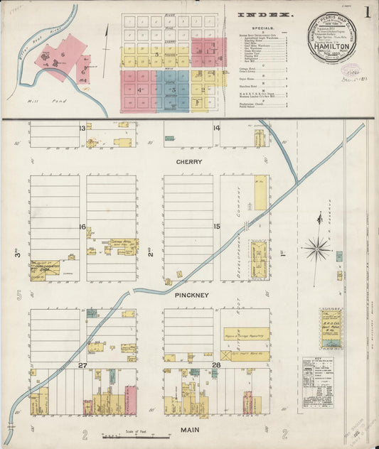 Sanborn Fire Insurance Map from Hamilton, Ravalli County, Montana (1893), Sheet #0001 - Historic Sanborn Fire Insurance Map Print, vintage old map wall art, antique decor, genealogy gift, Montana Montana map