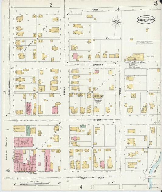Sanborn Fire Insurance Map from Knightstown, Henry County, Indiana (1898), Sheet #0003 - Historic Sanborn Fire Insurance Map Print, vintage old map wall art, antique decor, genealogy gift, Indiana Indiana map