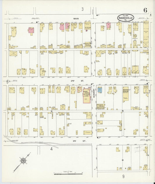 Sanborn Fire Insurance Map from Hughesville, Lycoming County, Pennsylvania (1912), Sheet #0006 - Historic Sanborn Fire Insurance Map Print, vintage old map wall art, antique decor, genealogy gift, Pennsylvania Pennsylvania map