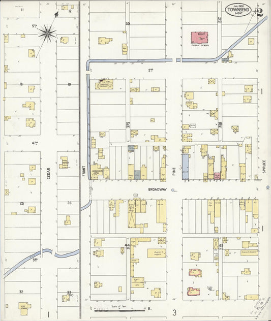 Sanborn Fire Insurance Map from Townsend, Broadwater County, Montana (1908), Sheet #0002 - Historic Sanborn Fire Insurance Map Print, vintage old map wall art, antique decor, genealogy gift, Montana Montana map