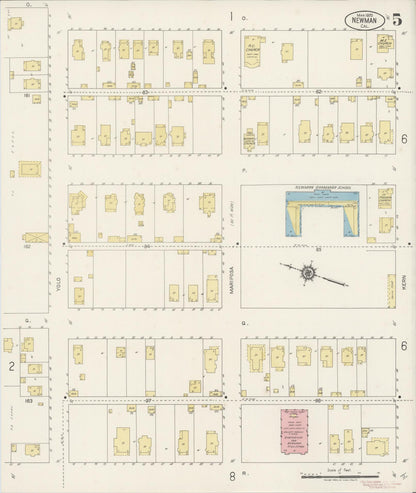 Sanborn Fire Insurance Map from Newman, Stanislaus County, California (1920), Sheet #0005 - Complete Map Set gallery image, historic Sanborn map, vintage wall art, California California