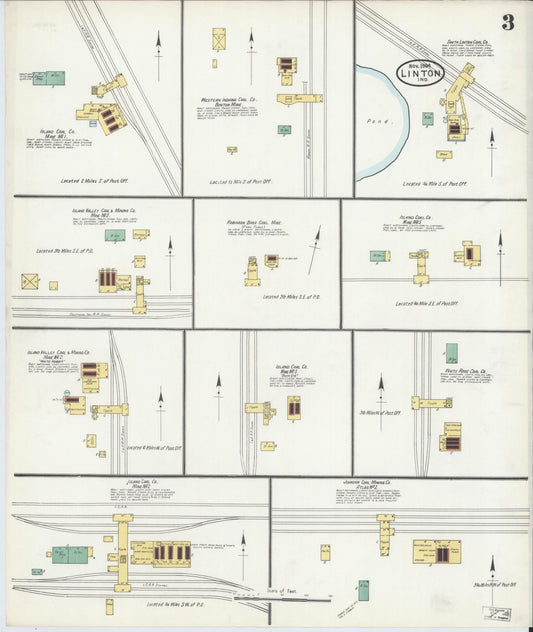 Sanborn Fire Insurance Map from Linton, Greene County, Indiana (1904), Sheet #0003 - Historic Sanborn Fire Insurance Map Print, vintage old map wall art, antique decor, genealogy gift, Indiana Indiana map