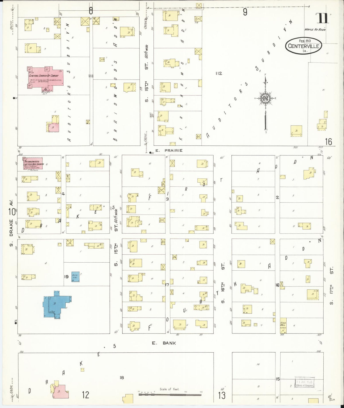 Sanborn Fire Insurance Map from Centerville, Appanoose County, Iowa (1913), Sheet #0011 - Historic Sanborn Fire Insurance Map Print
