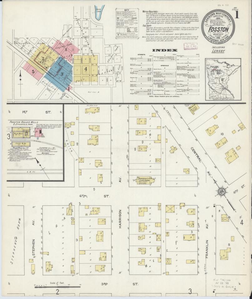 Sanborn Fire Insurance Map from Fosston, Polk County, Minnesota. (1913) – Map View