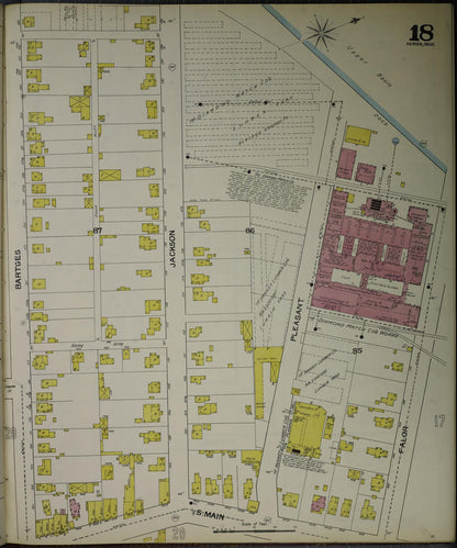 Sanborn Fire Insurance Map from Akron, Summit County, Ohio (1892), Sheet #0018 - Complete Map Set gallery image, historic Sanborn map, vintage wall art, Ohio Ohio