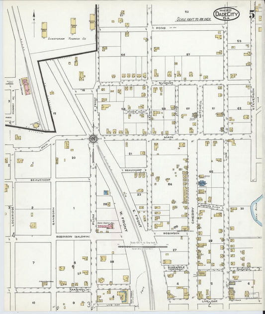 Sanborn Fire Insurance Map from Dade City, Pasco County, Florida (1920), Sheet #0005 - Historic Sanborn Fire Insurance Map Print, vintage old map wall art, antique decor, genealogy gift, Florida Florida map
