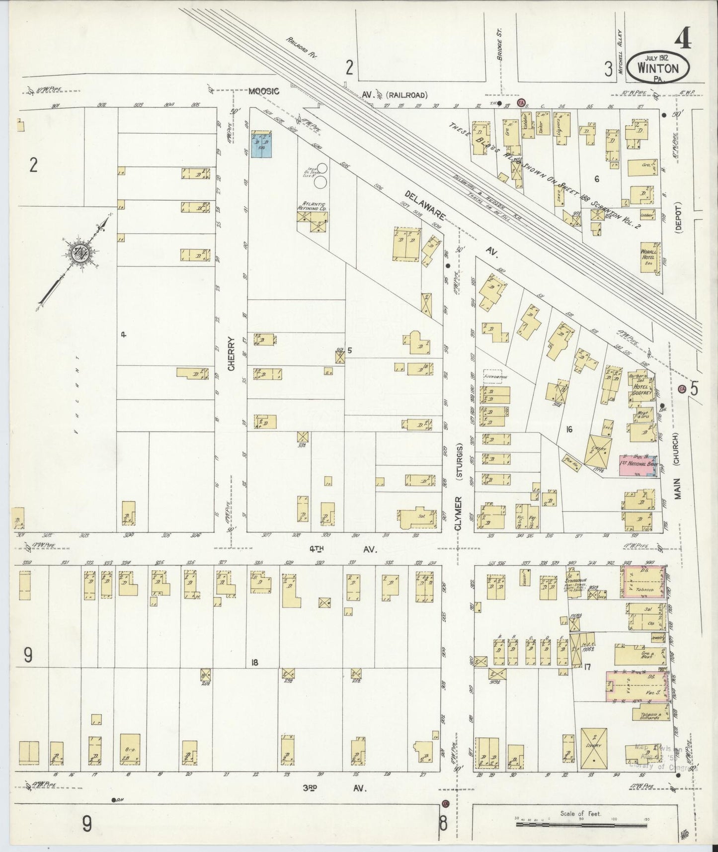 Sanborn Fire Insurance Map from Winton, Lackawanna County, Pennsylvania (1912), Sheet #0004 - Complete Map Set gallery image, historic Sanborn map, vintage wall art, Pennsylvania Pennsylvania