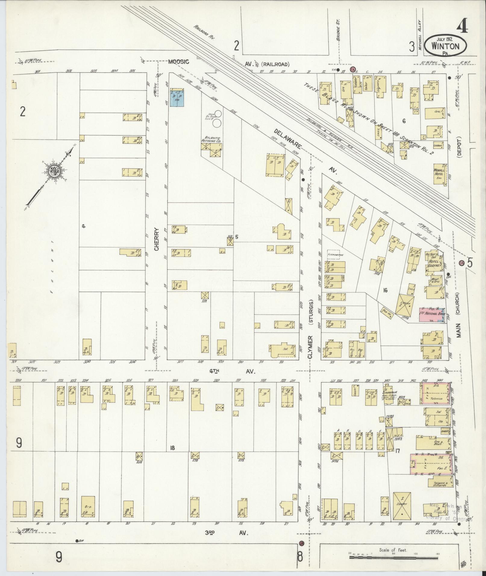 Sanborn Fire Insurance Map from Winton, Lackawanna County, Pennsylvania (1912), Sheet #0004 - Complete Map Set gallery image, historic Sanborn map, vintage wall art, Pennsylvania Pennsylvania