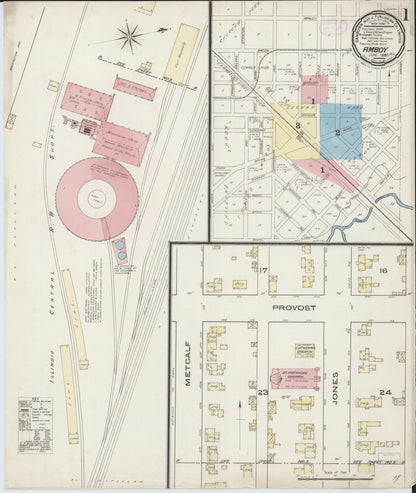 Sanborn Fire Insurance Map from Amboy, Lee County, Illinois (1885), Sheet #0001 - Historic Sanborn Fire Insurance Map Print, vintage old map wall art, antique decor, genealogy gift, Illinois Illinois map