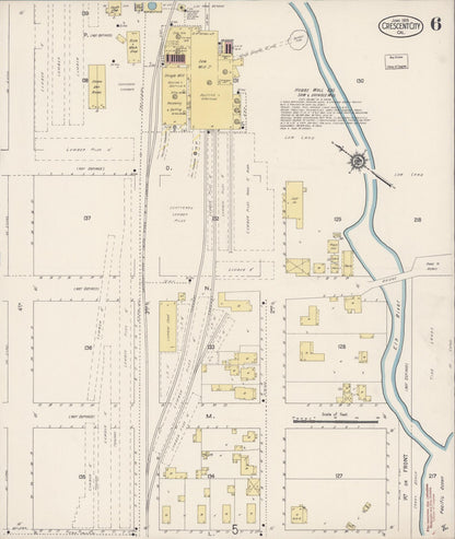 Sanborn Fire Insurance Map from Crescent City, Del Norte County, California (1915), Sheet #0006 - Complete Map Set gallery image, historic Sanborn map, vintage wall art, California California