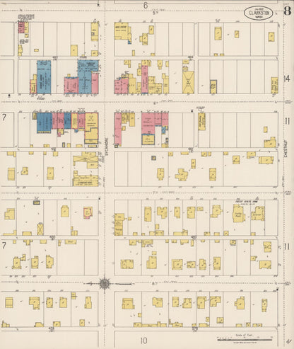Sanborn Fire Insurance Map from Clarkston, Asotin County, Washington (1922), Sheet #0008 - Complete Map Set gallery image, historic Sanborn map, vintage wall art, Washington Washington