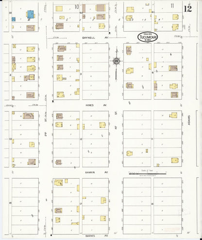 Sanborn Fire Insurance Map from Tucumcari, Quay County, New Mexico (1919), Sheet #0012 - Complete Map Set gallery image, historic Sanborn map, vintage wall art, New Mexico New Mexico
