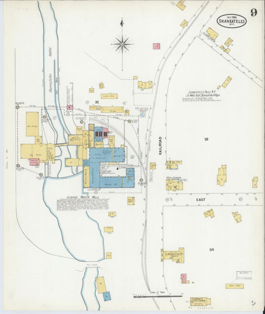Sanborn Fire Insurance Map from Skaneateles, Onondaga County, New York (1904), Sheet #0009 - Historic Sanborn Fire Insurance Map Print, vintage old map wall art, antique decor, genealogy gift, New York New York map