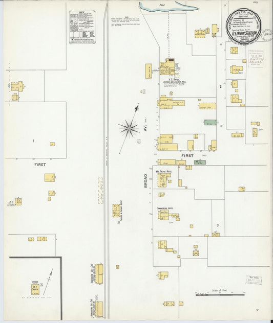 Sanborn Fire Insurance Map from Illinois Station, Sequoyah County, Oklahoma (1901), Sheet #0001 - Historic Sanborn Fire Insurance Map Print, vintage old map wall art, antique decor, genealogy gift, Oklahoma Oklahoma map