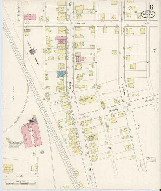 Sanborn Fire Insurance Map from Avoca, Luzerne County, Pennsylvania (1913), Sheet #0006 - Historic Sanborn Fire Insurance Map Print, vintage old map wall art, antique decor, genealogy gift, Pennsylvania Pennsylvania map