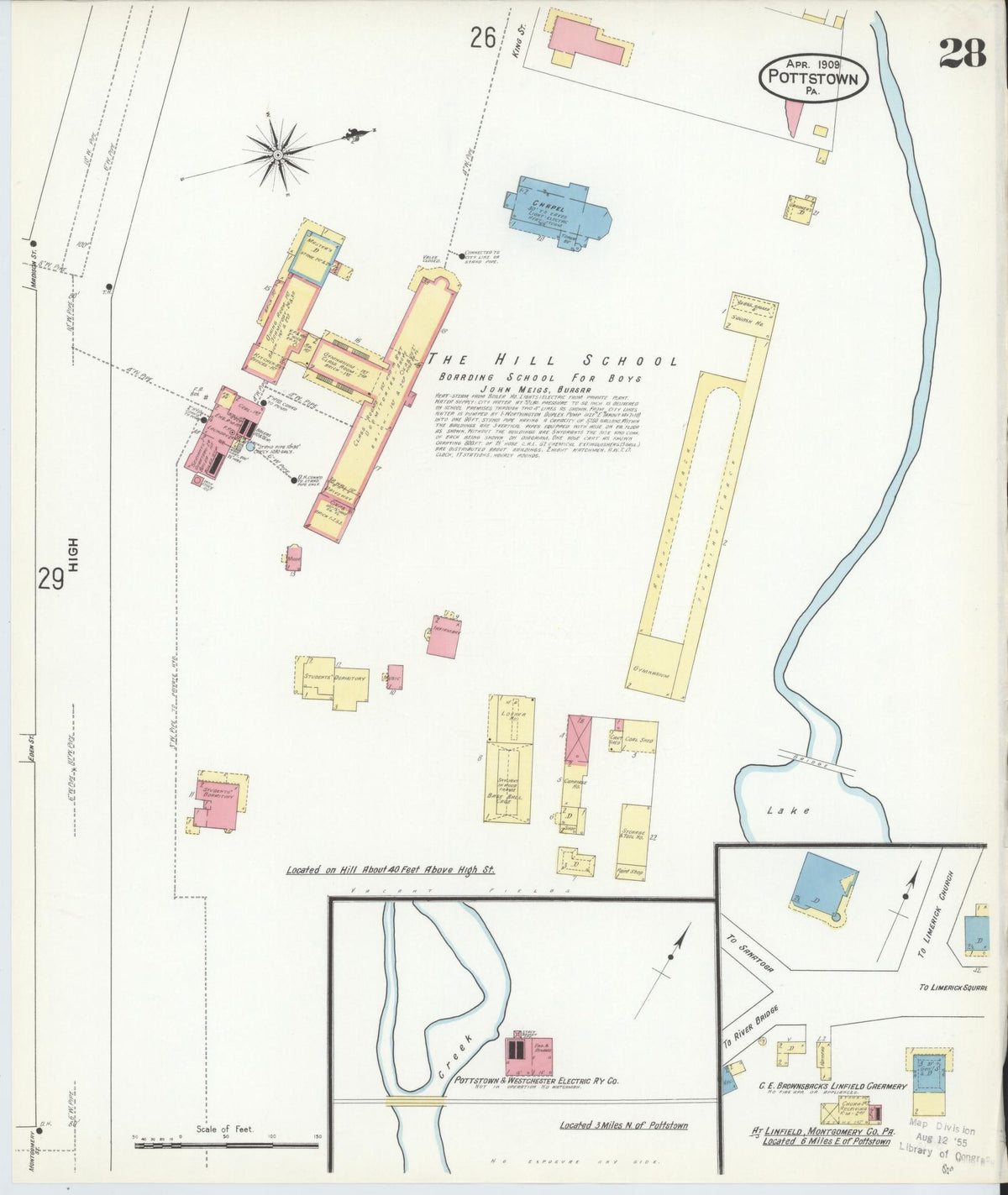Sanborn Fire Insurance Map from Pottstown, Montgomery County, Pennsylvania (1909), Sheet #0028 - Complete Map Set gallery image, historic Sanborn map, vintage wall art, Pennsylvania Pennsylvania