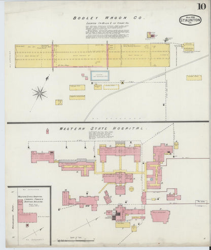 Sanborn Fire Insurance Map from Staunton, Independent Cities, Virginia (1894), Sheet #0010 - Complete Map Set gallery image, historic Sanborn map, vintage wall art, Virginia Virginia