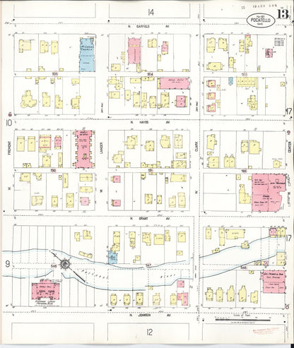Sanborn Fire Insurance Map from Pocatello, Bannock County, Idaho (1948), Sheet #0013 - Complete Map Set gallery image, historic Sanborn map, vintage wall art, Idaho Idaho