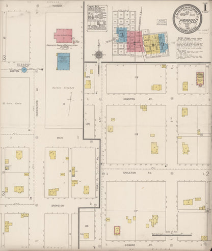 Sanborn Fire Insurance Map from Fairfield, Spokane County, Washington (1922), Sheet #0001 - Complete Map Set gallery image, historic Sanborn map, vintage wall art, Washington Washington