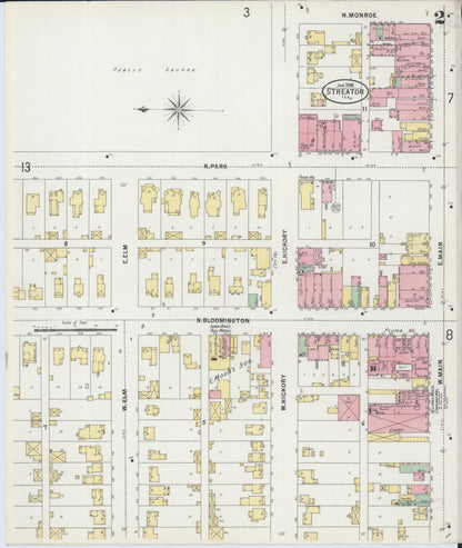 Sanborn Fire Insurance Map from Streator, La Salle County, Illinois (1898), Sheet #0002 - Complete Map Set gallery image, historic Sanborn map, vintage wall art, Illinois Illinois