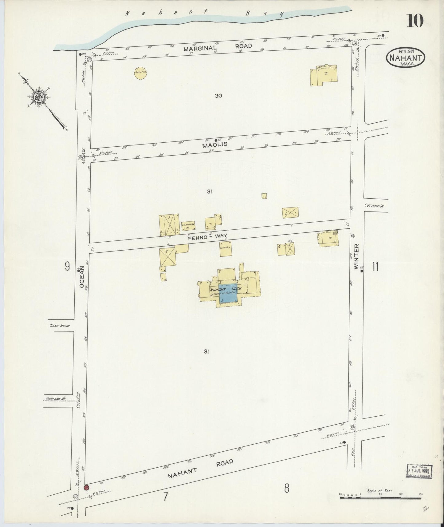 Sanborn Fire Insurance Map from Nahant, Essex County, Massachusetts (1914), Sheet #0010 - Complete Map Set gallery image, historic Sanborn map, vintage wall art, Massachusetts Massachusetts