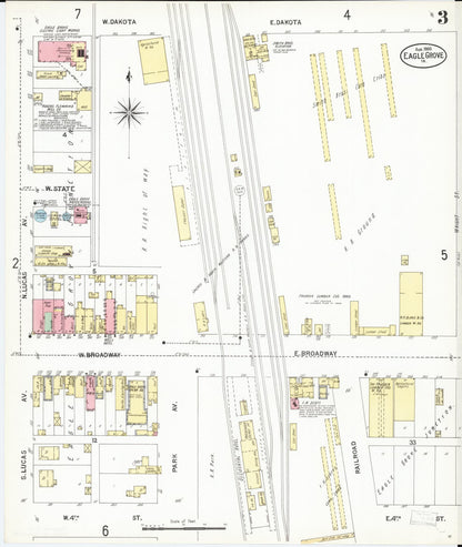 Sanborn Fire Insurance Map from Eagle Grove, Wright County, Iowa (1900), Sheet #0003 - Historic Sanborn Fire Insurance Map Print