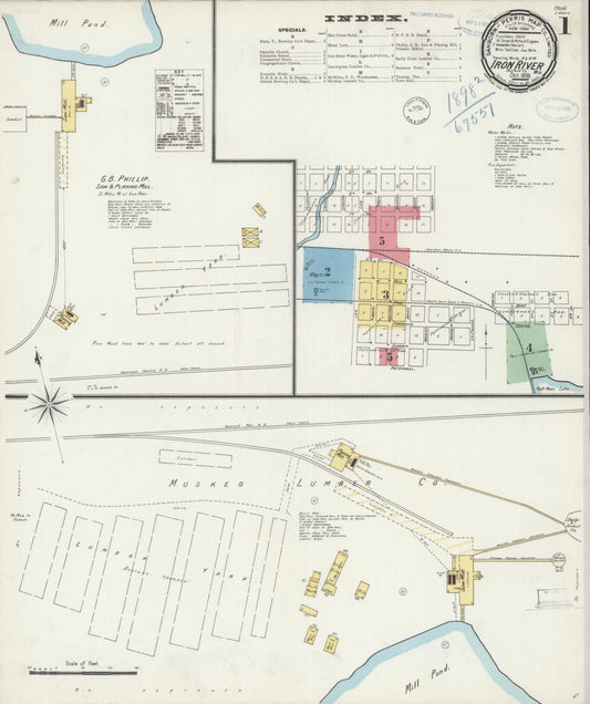 Sanborn Fire Insurance Map from Iron River, Bayfield County, Wisconsin (1898), Sheet #0001 - Complete Map Set gallery image, historic Sanborn map, vintage wall art, Wisconsin Wisconsin