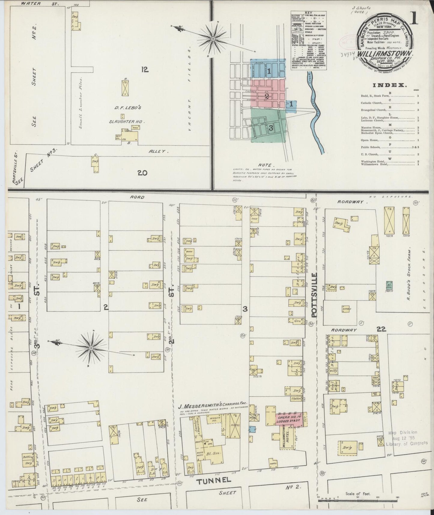 Sanborn Fire Insurance Map from Williamstown, Dauphin County, Pennsylvania. (1890) – Historic Sanborn Fire Insurance Map Print