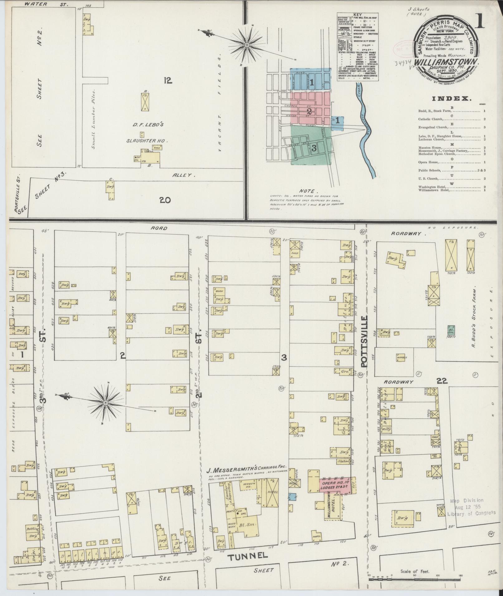Sanborn Fire Insurance Map from Williamstown, Dauphin County, Pennsylvania. (1890) – Historic Sanborn Fire Insurance Map Print