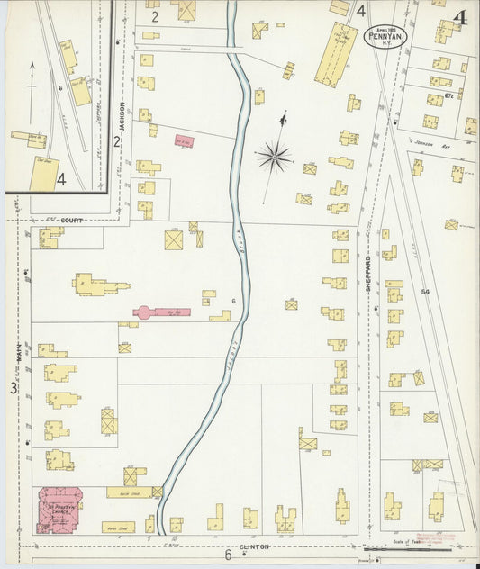 Sanborn Fire Insurance Map from Penn Yan, Yates County, New York (1903), Sheet #0004 - Historic Sanborn Fire Insurance Map Print, vintage old map wall art, antique decor, genealogy gift, New York New York map