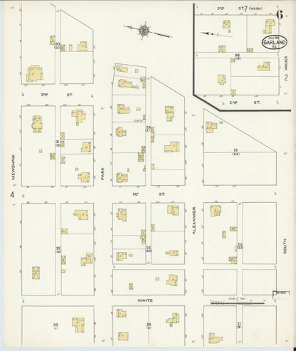 Sanborn Fire Insurance Map from Garland, Dallas County, Texas (1915), Sheet #0006 - Complete Map Set gallery image, historic Sanborn map, vintage wall art, Texas Texas