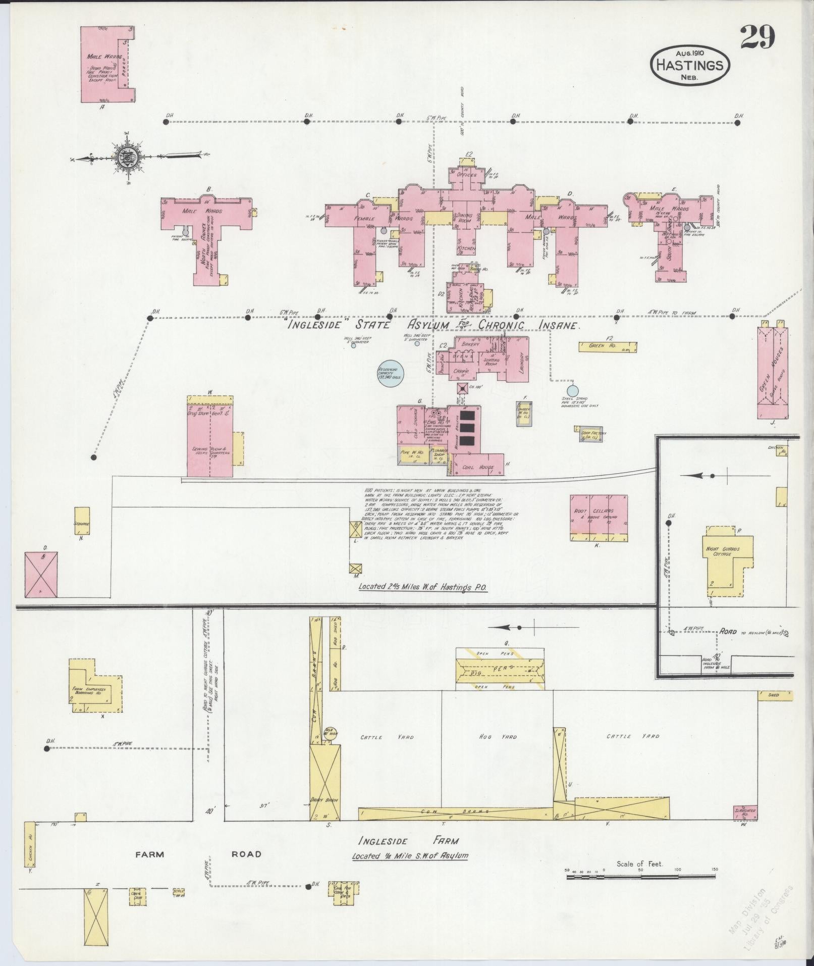Sanborn Fire Insurance Map from Hastings, Adams County, Nebraska (1910), Sheet #0029 - Complete Map Set gallery image, historic Sanborn map, vintage wall art, Nebraska Nebraska