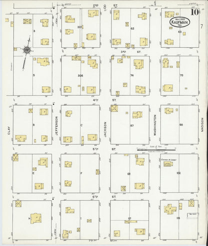 Sanborn Fire Insurance Map from Kaufman, Kaufman County, Texas (1920), Sheet #0010 - Historic Sanborn Fire Insurance Map Print, vintage old map wall art, antique decor, genealogy gift, Texas Texas map