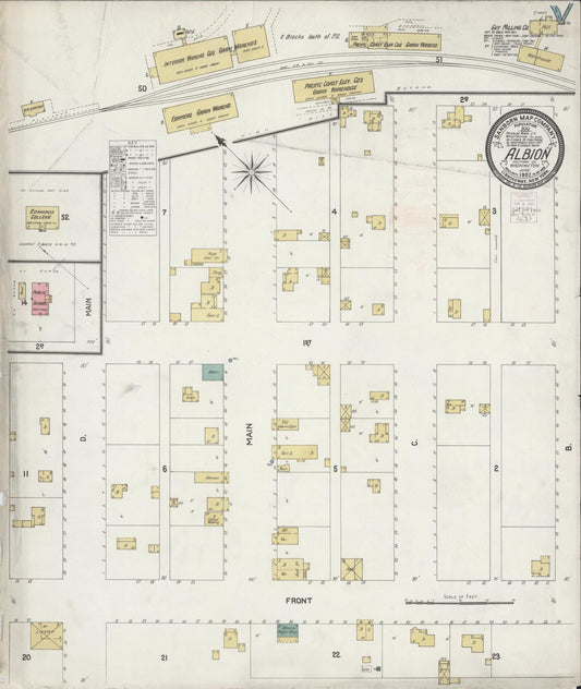 Sanborn Fire Insurance Map from Albion, Whitman County, Washington (1902), Sheet #0001 - Historic Sanborn Fire Insurance Map Print, vintage old map wall art, antique decor, genealogy gift, Washington Washington map