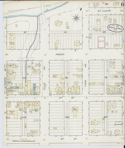 Sanborn Fire Insurance Map from Ashland, Ashland County, Wisconsin (1886), Sheet #0006 - Historic Sanborn Fire Insurance Map Print, vintage old map wall art, antique decor, genealogy gift, Wisconsin Wisconsin map