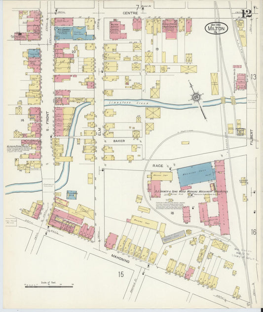 Sanborn Fire Insurance Map from Milton, Northumberland County, Pennsylvania (1913), Sheet #0012 - Historic Sanborn Fire Insurance Map Print, vintage old map wall art, antique decor, genealogy gift, Pennsylvania Pennsylvania map
