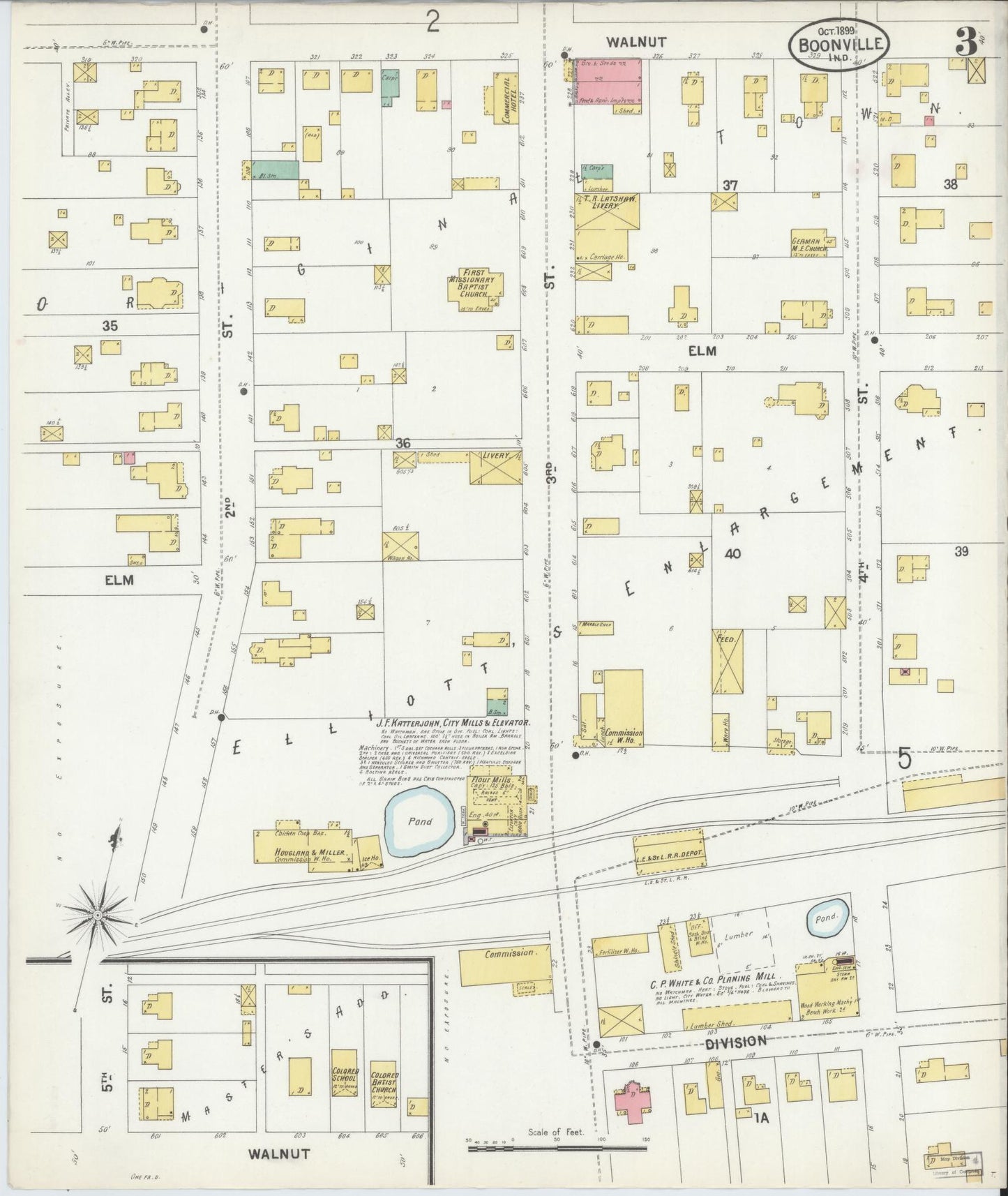 Sanborn Fire Insurance Map from Boonville, Warrick County, Indiana (1899), Sheet #0003 - Complete Map Set gallery image, historic Sanborn map, vintage wall art, Indiana Indiana