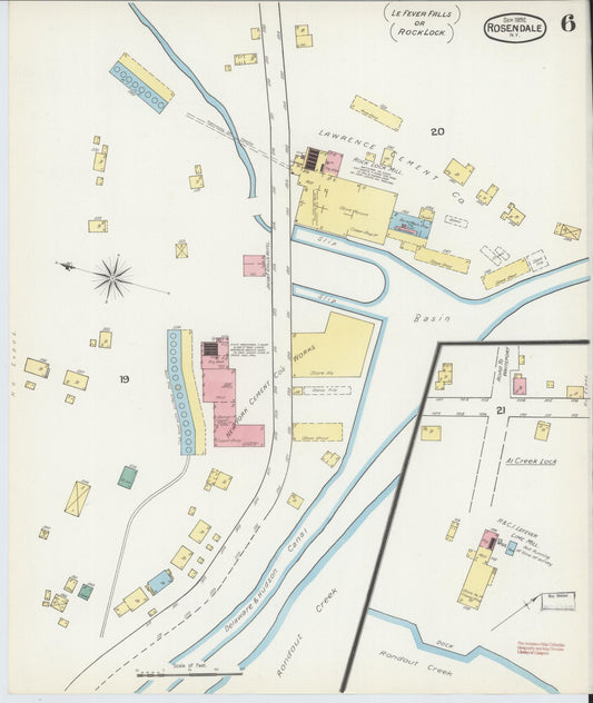 Sanborn Fire Insurance Map from Rosendale, Ulster County, New York (1892), Sheet #0006 - Historic Sanborn Fire Insurance Map Print, vintage old map wall art, antique decor, genealogy gift, New York New York map