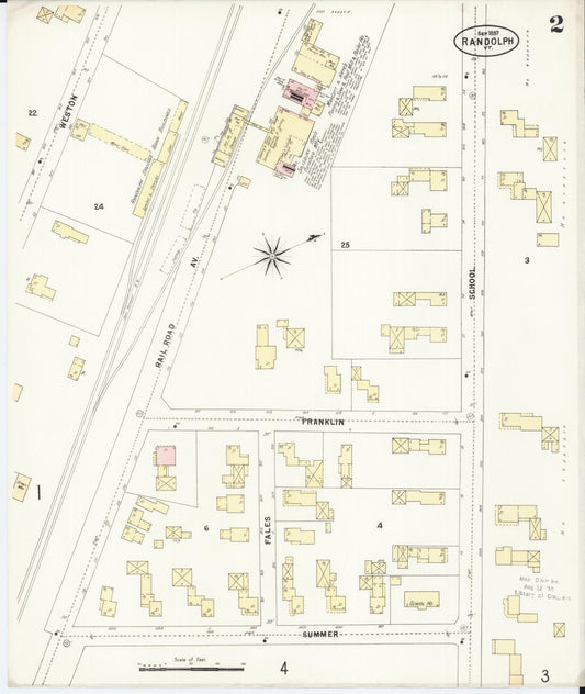 Sanborn Fire Insurance Map from Randolph, Orange County, Vermont (1897), Sheet #0002 - Historic Sanborn Fire Insurance Map Print, vintage old map wall art, antique decor, genealogy gift, Vermont Vermont map