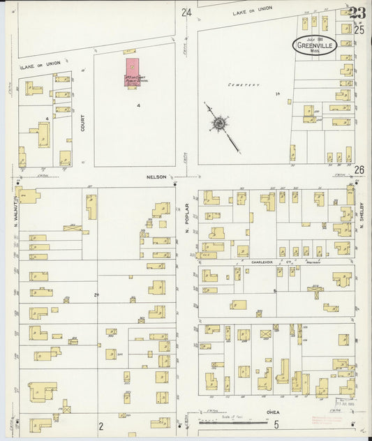 Sanborn Fire Insurance Map from Greenville, Washington County, Mississippi (1911), Sheet #0023 - Historic Sanborn Fire Insurance Map Print, vintage old map wall art, antique decor, genealogy gift, Mississippi Mississippi map