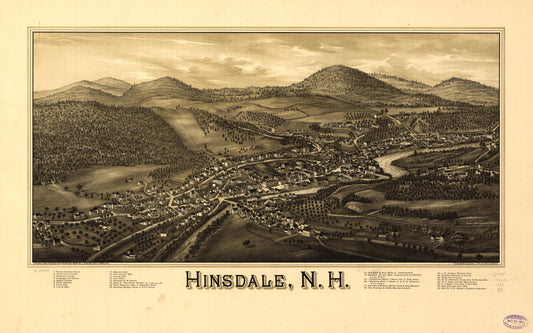 Hinsdale, N.H. (1886) – Historic Bird’s-Eye View Panorama Print