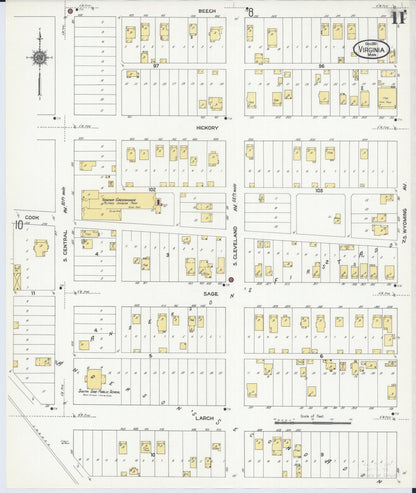 Sanborn Fire Insurance Map from Virginia, Saint Louis County, Minnesota (1910), Sheet #0011 - Complete Map Set gallery image, historic Sanborn map, vintage wall art, Minnesota Minnesota