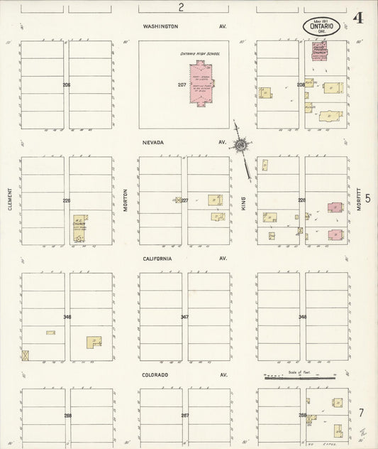 Sanborn Fire Insurance Map from Ontario, Malheur County, Oregon (1911), Sheet #0004 - Historic Sanborn Fire Insurance Map Print, vintage old map wall art, antique decor, genealogy gift, Oregon Oregon map