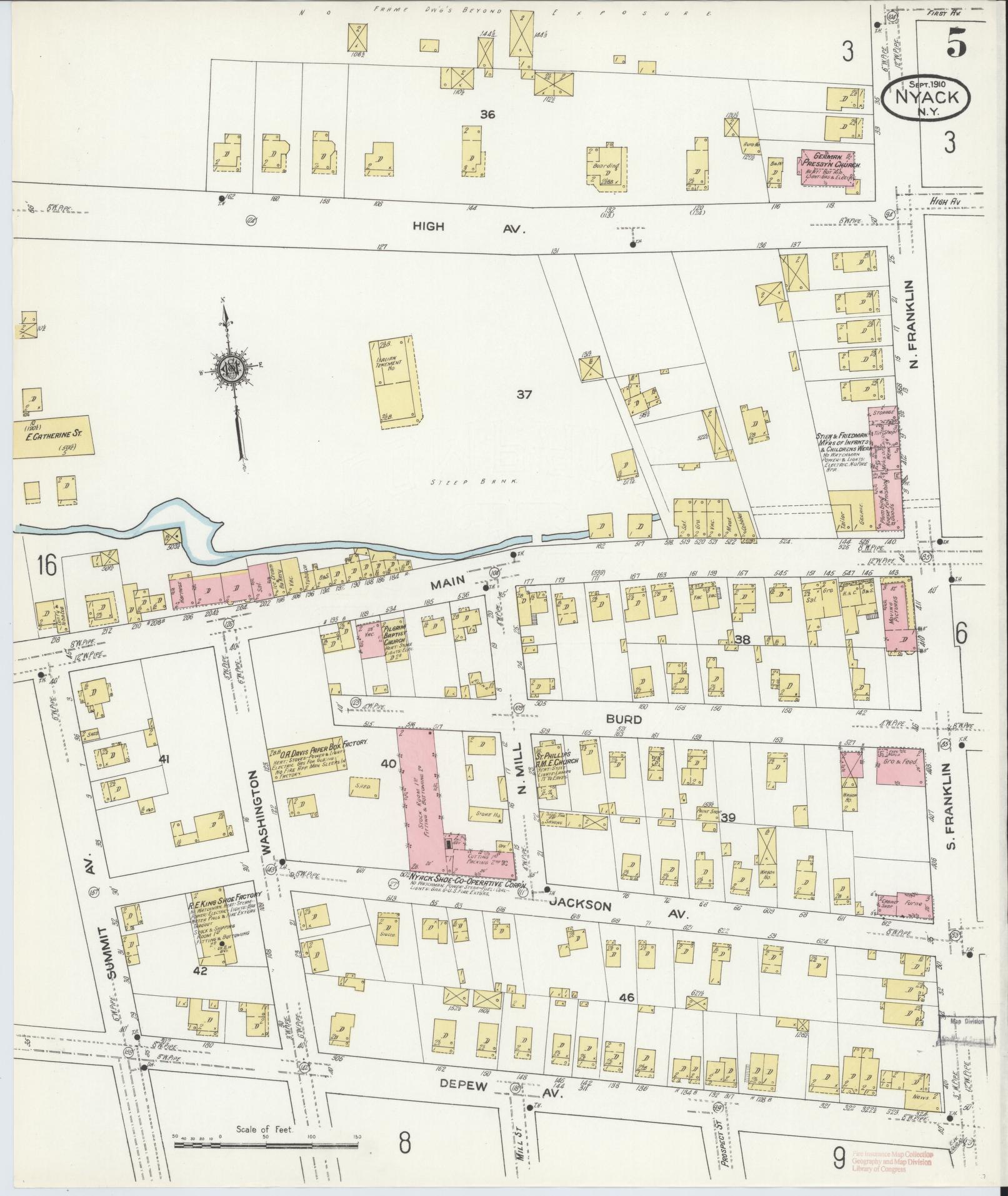Sanborn Fire Insurance Map from Nyack, Rockland County, New York. (1910), Sheet #0005